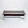Vintage Italian coffee table with a smoked glass top and chrome structure.