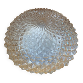 Vintage White Metal Support + Moulded Glass Ceiling Light Fixture
