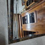 1930 art deco mirror in wrought iron with beveled glass