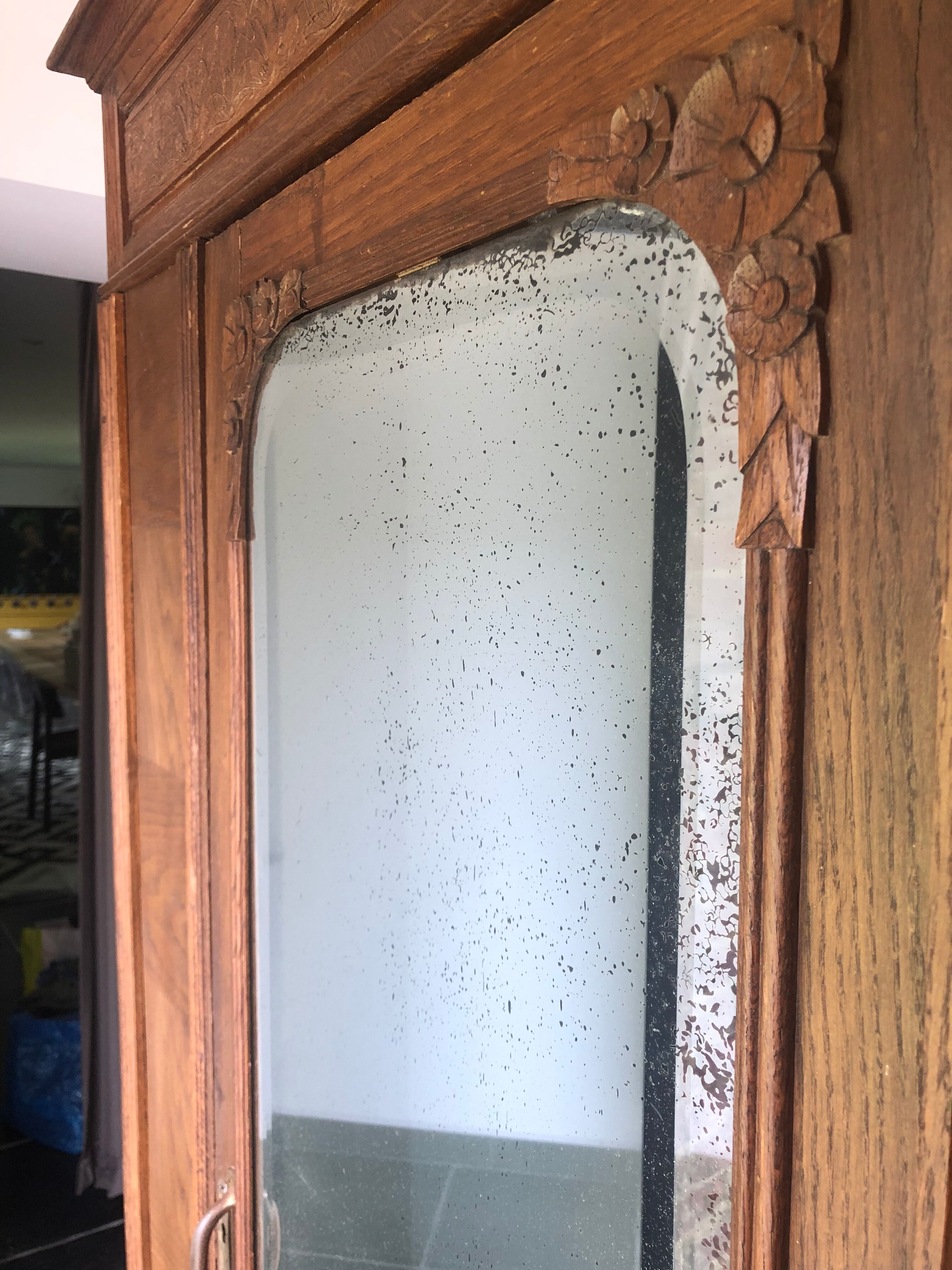 Antique wardrobe with mirror