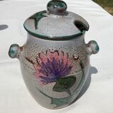 Vallauris Thistles covered pot for condiments