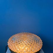 Mid-Century recessed ceiling light in crystal glass