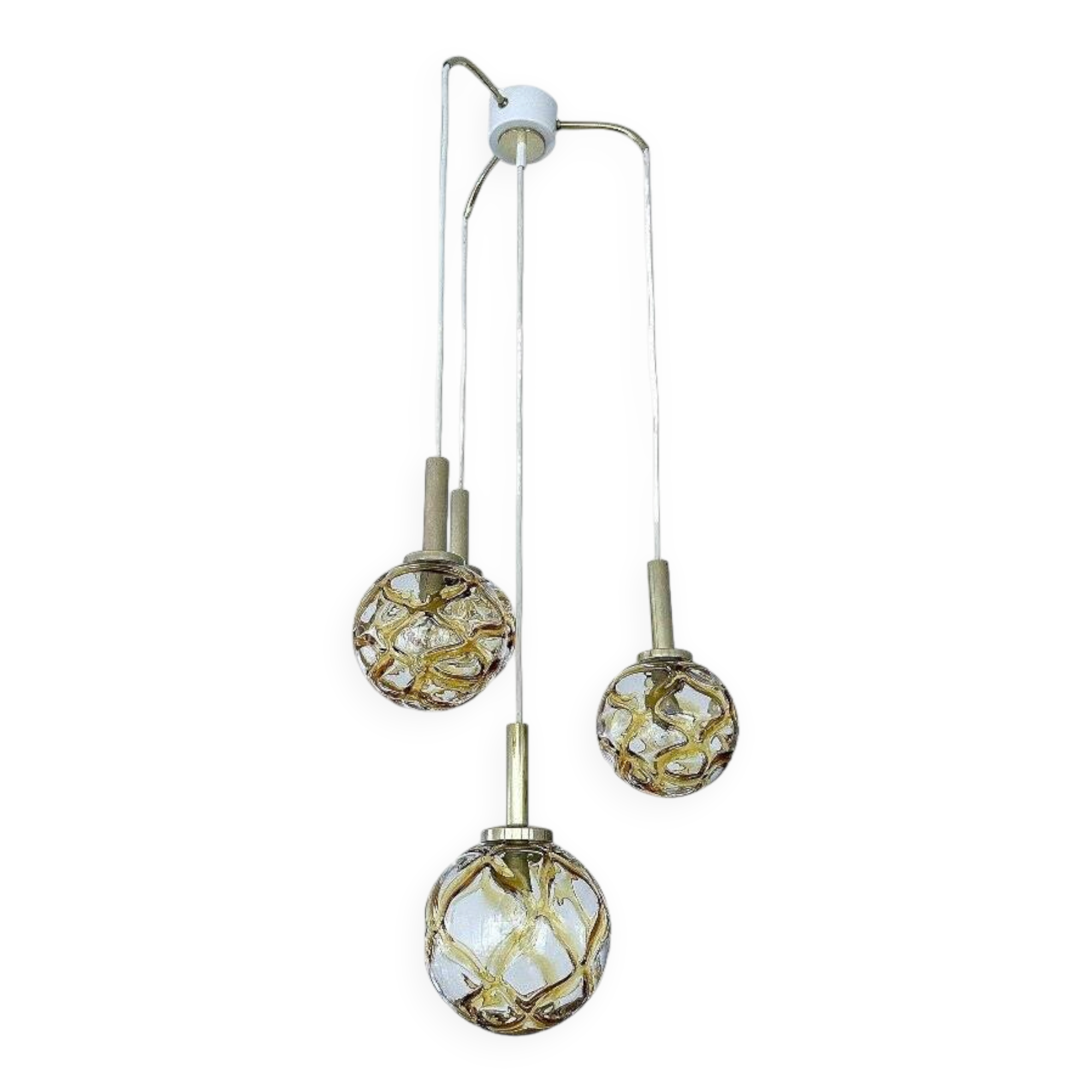 Suspension en verre vintage de Doria, années 1970.