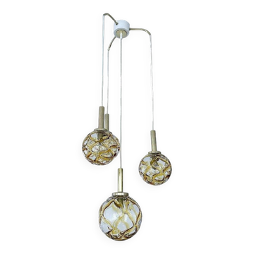 Suspension en verre vintage de Doria, années 1970.