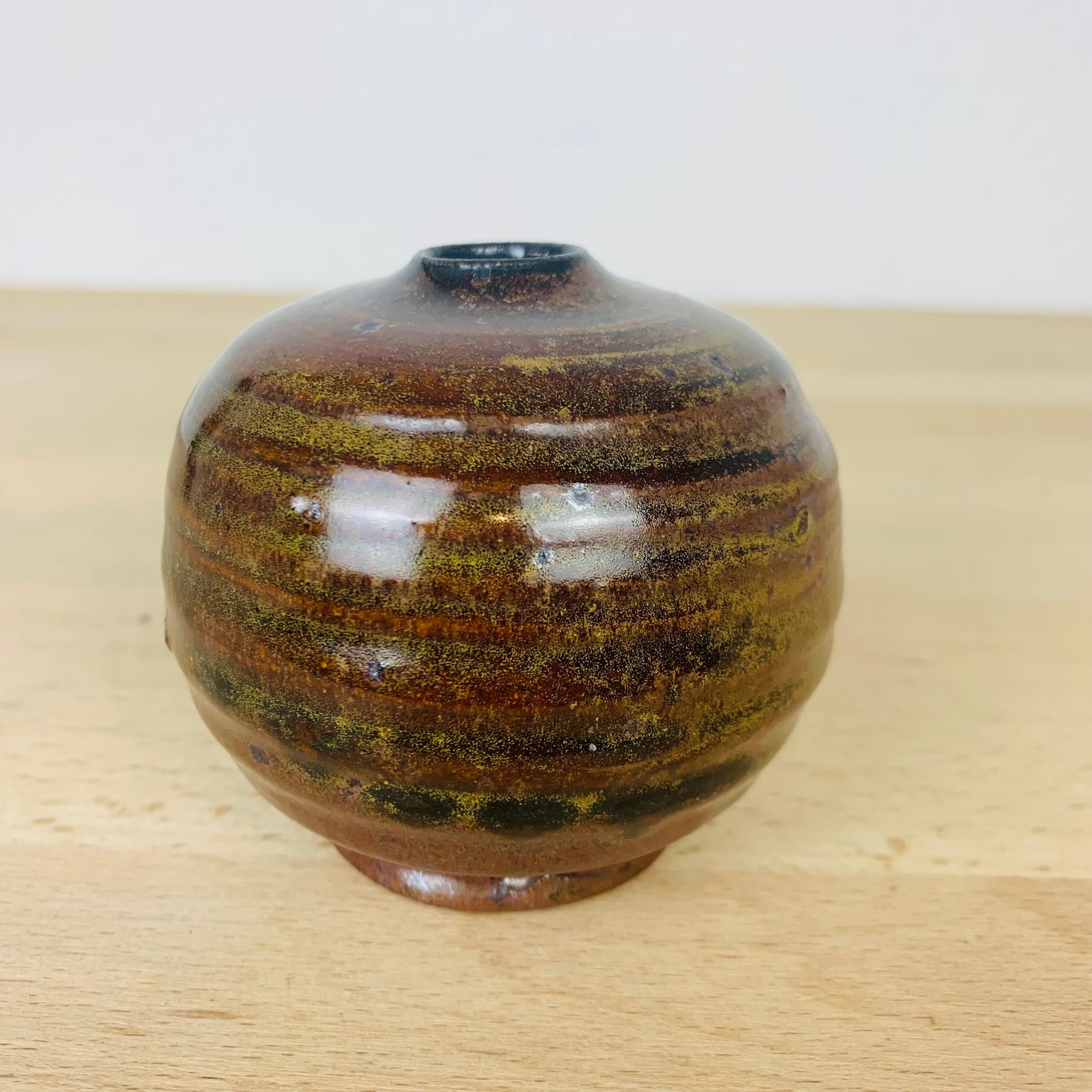 Miniature vintage sandstone ball vase