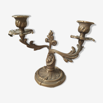 Candlestick candle holder gilded bronze