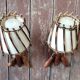 Paire d'appliques vintage rotin et bambou
