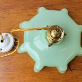 Green draped opaline pendant lamp