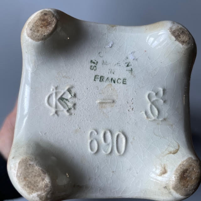 Saint-clément art nouveau vase signed ck in barbotine with decor de fleurs bordeaux