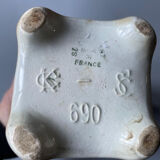 Saint-clément art nouveau vase signed ck in barbotine with decor de fleurs bordeaux