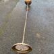 Vintage articulated floor lamp in gilded bronze and solid wood 1950.