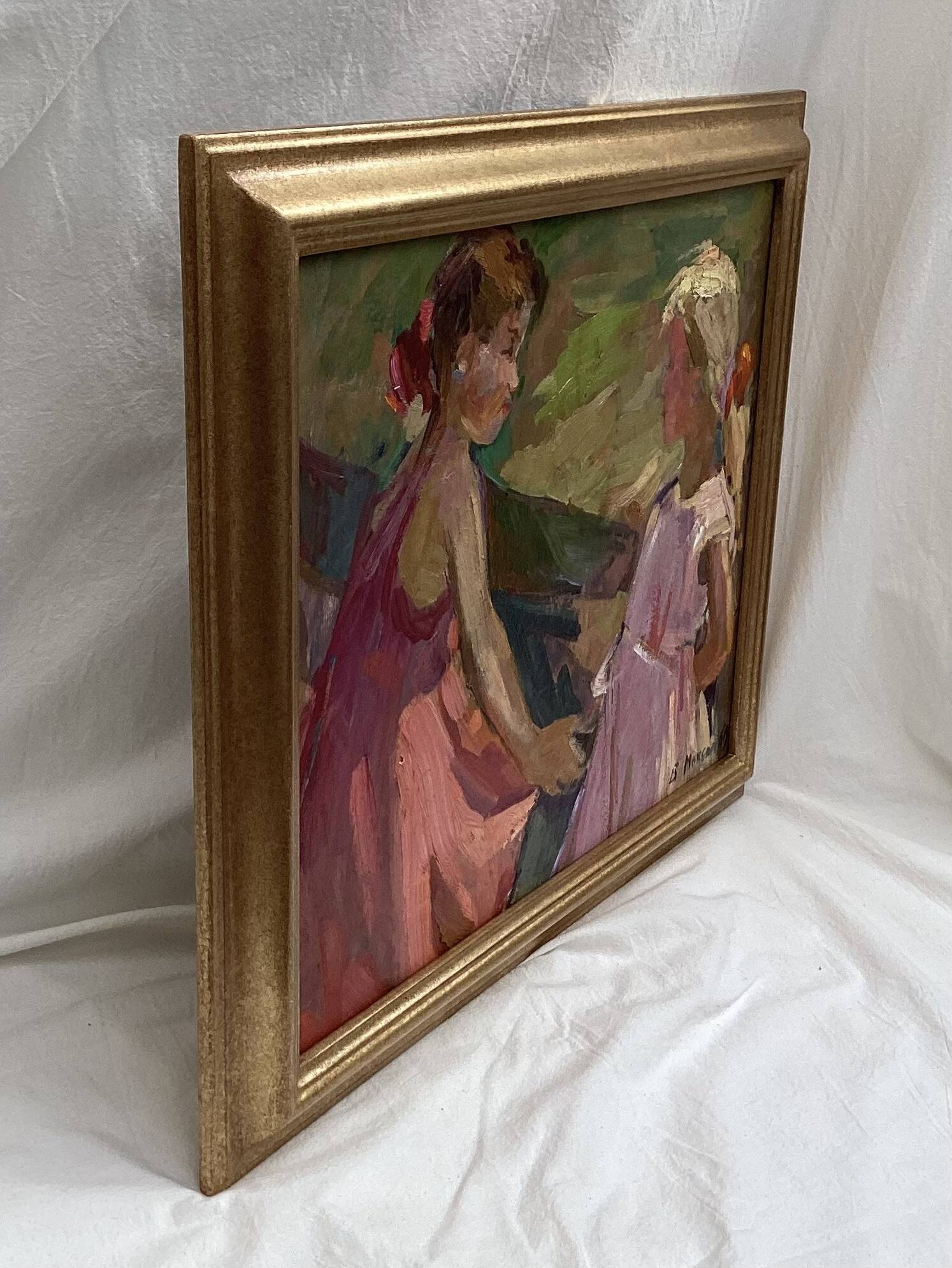 Oil painting on cardboard signed dimensions: height -49cm-width -59 cm-