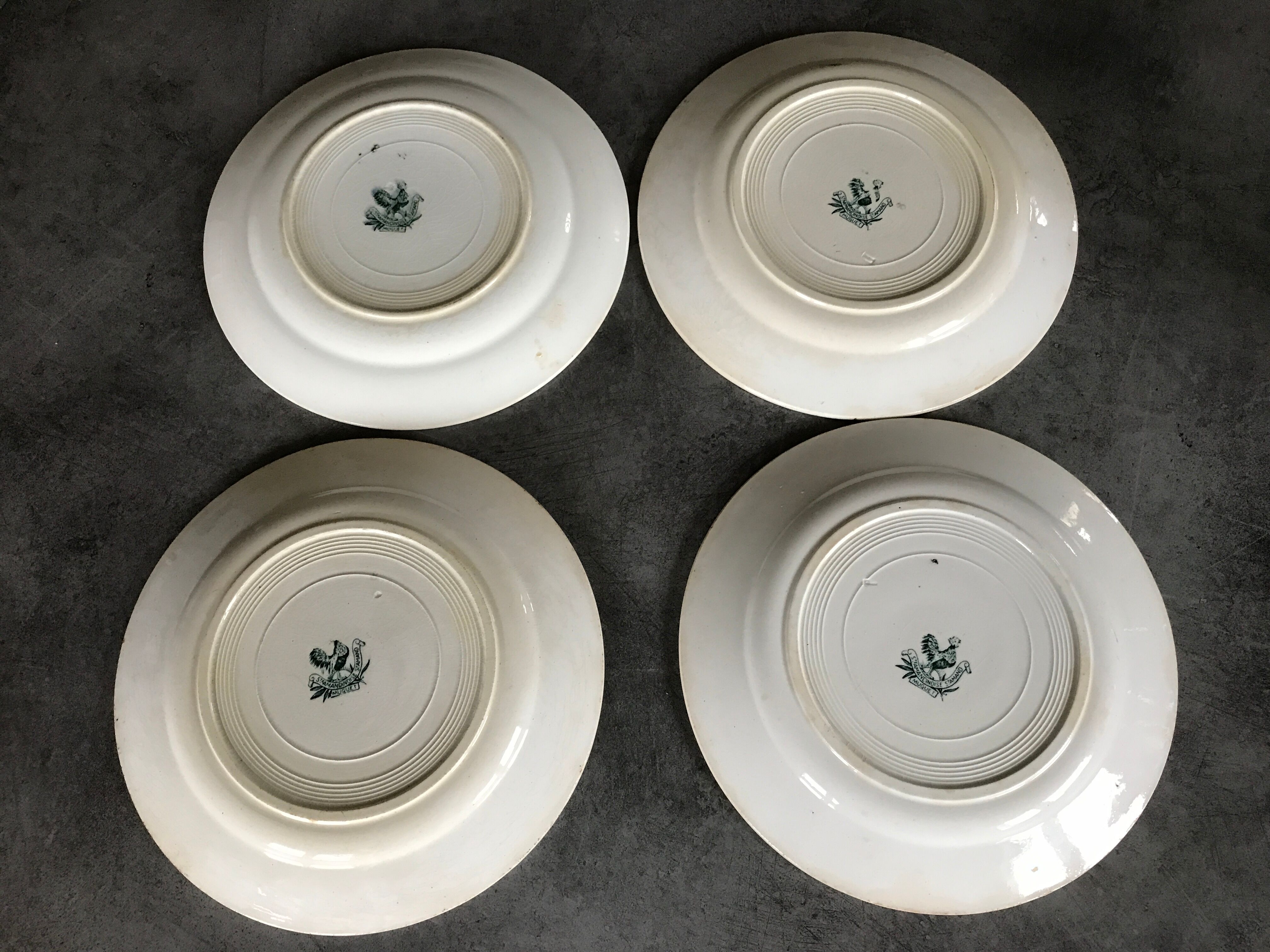 Set of 4 old plates st amandinoise st amand décor muguet
