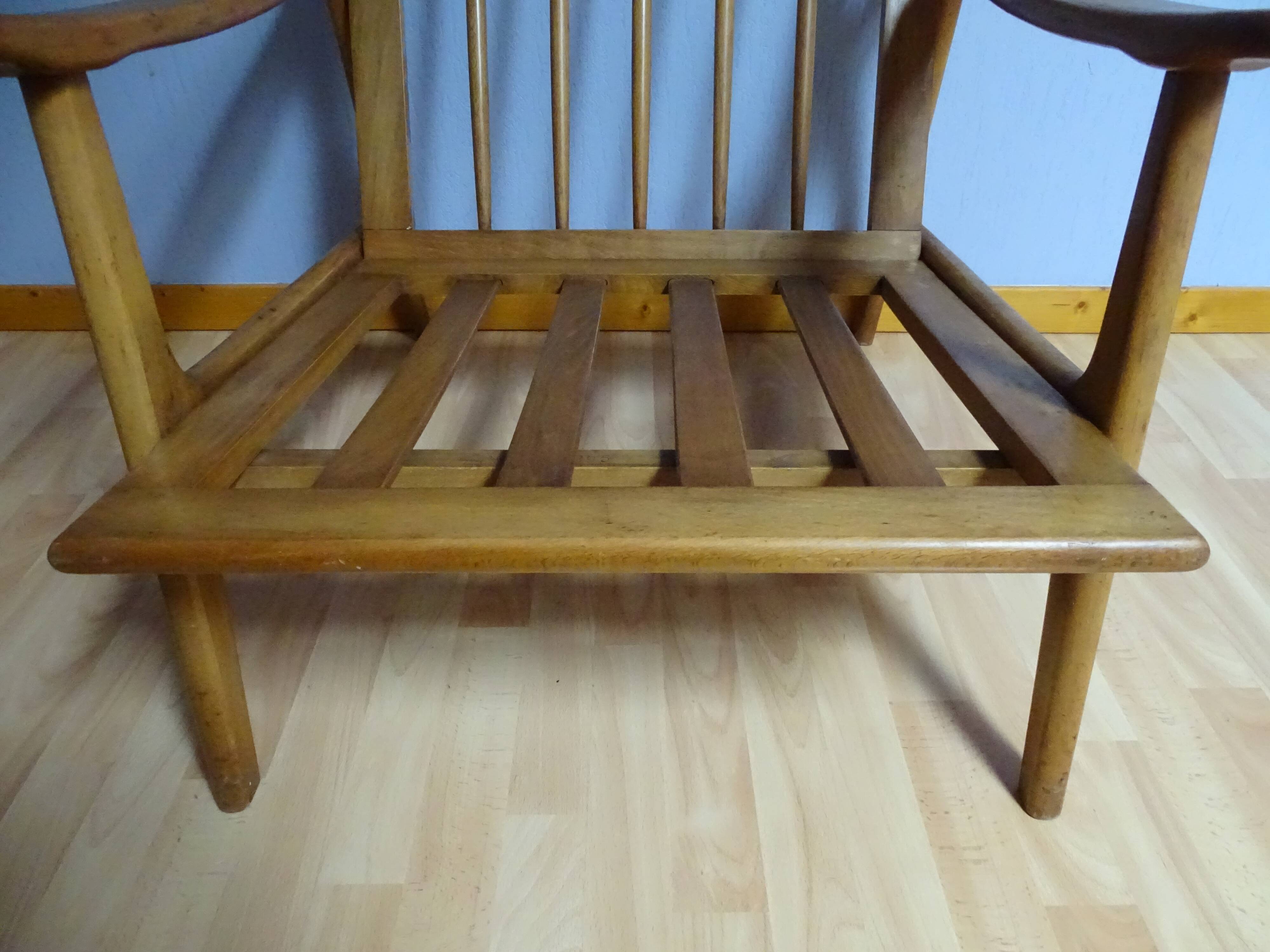 Scandinavian lounge bench and two armchairs