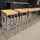 Lot of 6 old bar top stools 1970