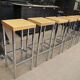 Lot of 6 old bar top stools 1970
