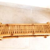 bamboo planter, bamboo and rattan plant pot, indoor planter.