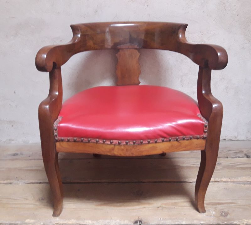 19th century solid walnut office chair
