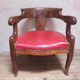 Fauteuil de bureau en noyer massif XIX°