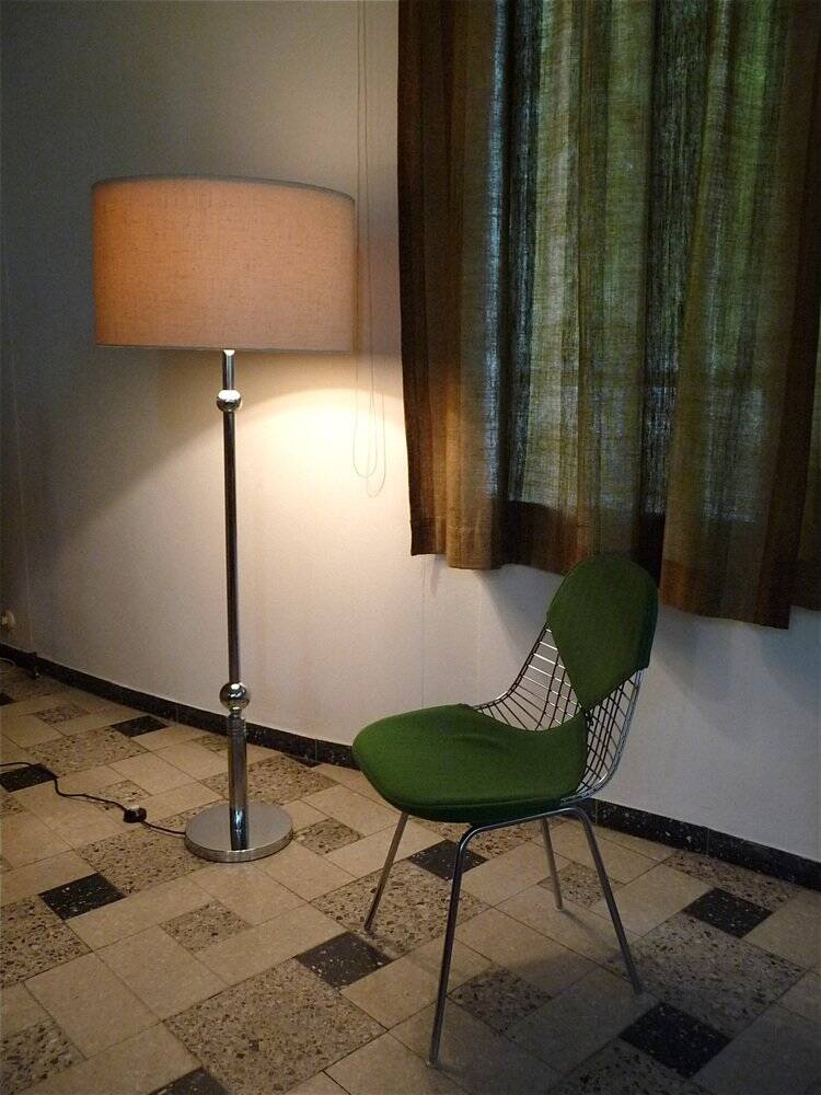 Large sculptural floor lamp in chromed steel with ball-shaped details, West Germany, 1960s