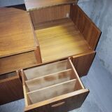 Meuble vinyles et enceintes 1960 scandinave teck