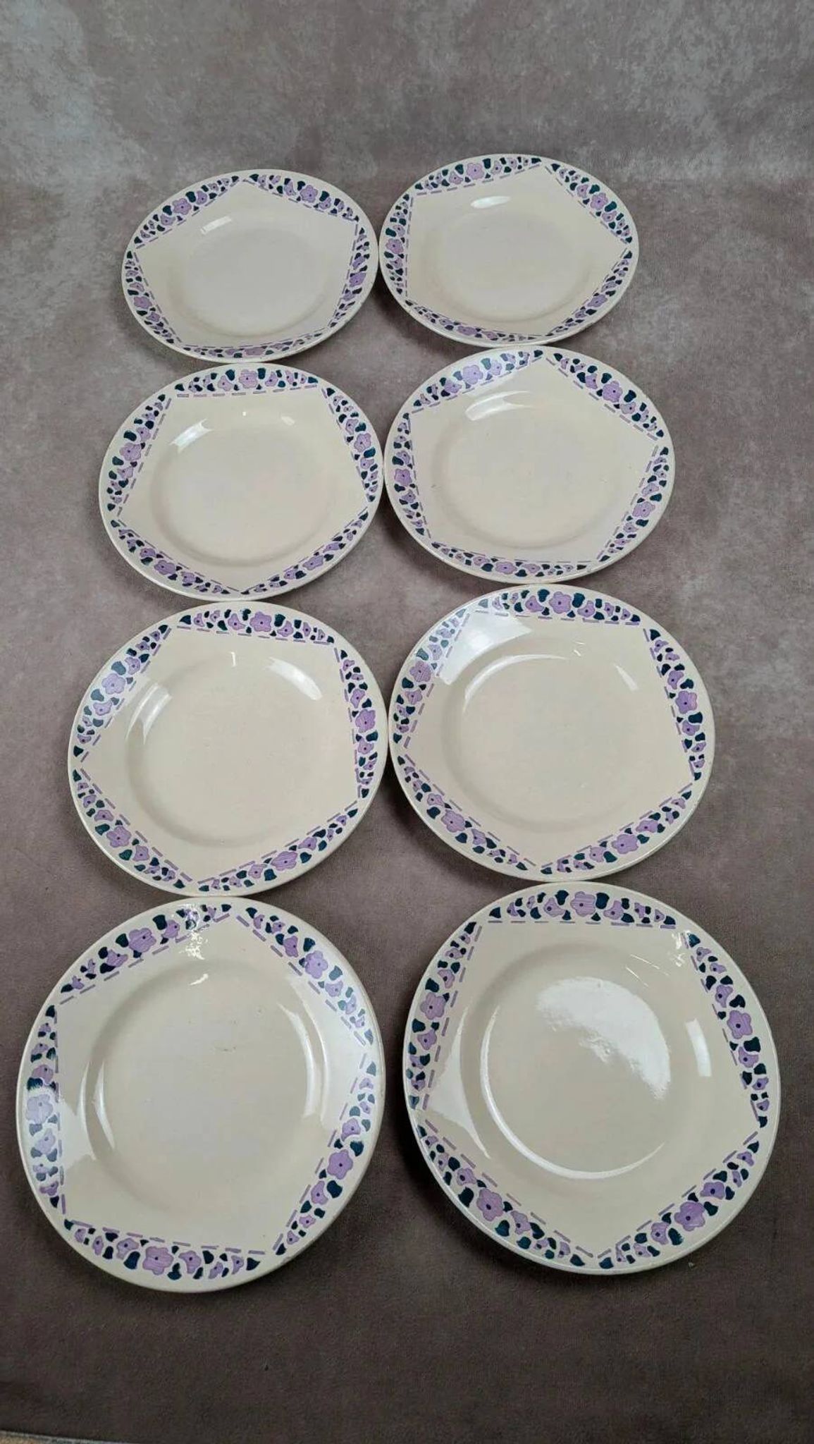 Lot de 8 assiettes à dessert Longchamp Terre de Fer modèle Cannes