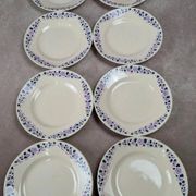 Lot de 8 assiettes à dessert Longchamp Terre de Fer modèle Cannes