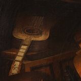 Ecole lombarde du XVIIIe siècle, nature morte avec instruments de musique