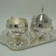 Sugar bowl and milk jar on tray