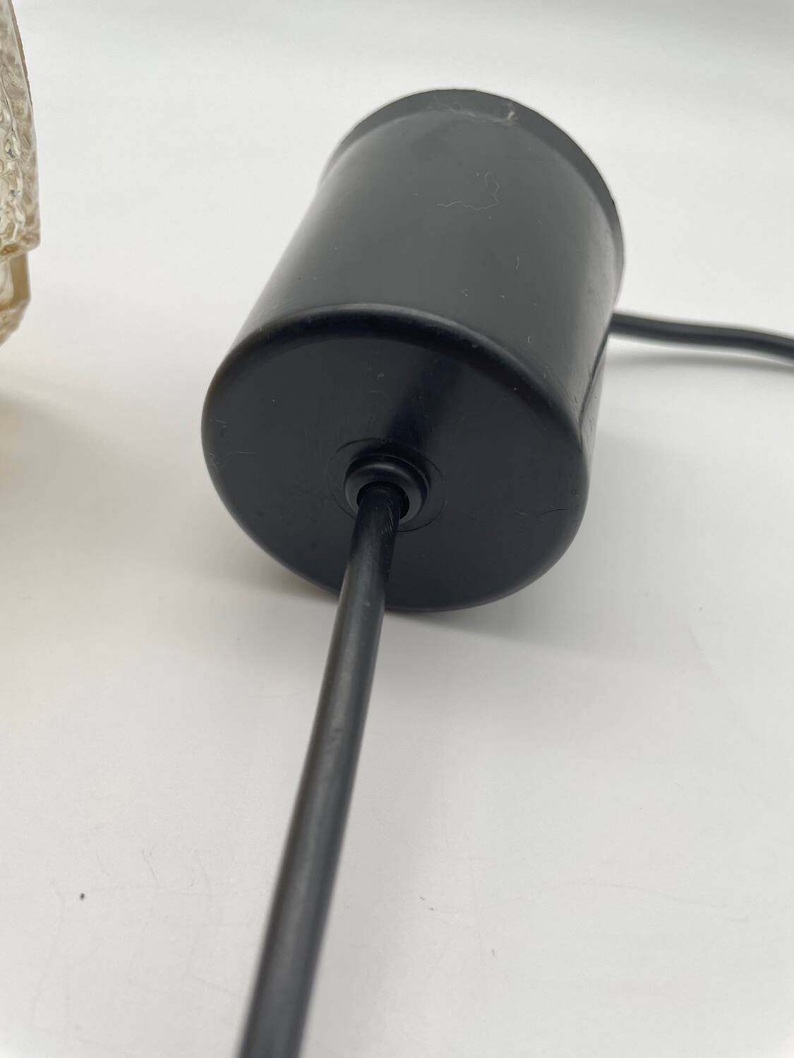 Suspension / portable lamp in smoked glass, 1970s