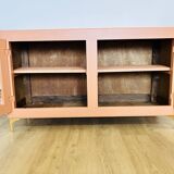 Terracotta painted wooden sideboard