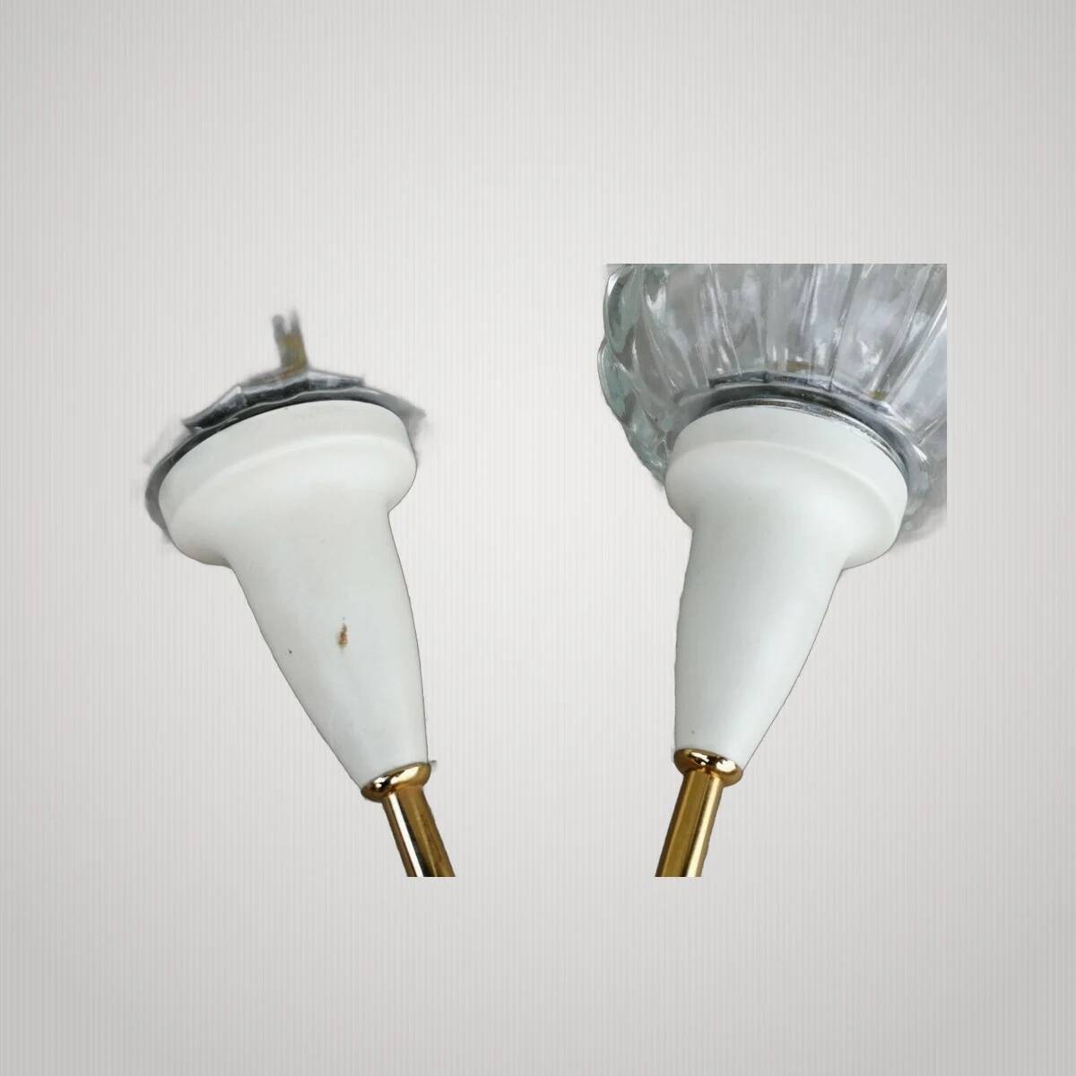 Pair of design wall lights 50s 60s lotus flower shape? Arlus? Lamp light.