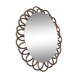 Vintage rattan mirror 60s