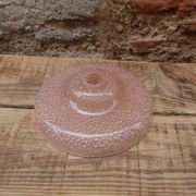 Abat-jour en verre rose bullé