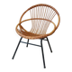 Fauteuil en rotin pied metal années 50