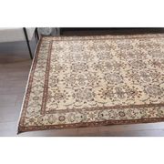 Vintage Turkish Hand-Knotted Wool Cotton Beige Area Rug 202x322