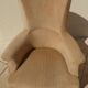 Old bergère upholstered in beige velvet – Firm back and seat