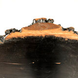 Large Napoleon III bench in blackened wood