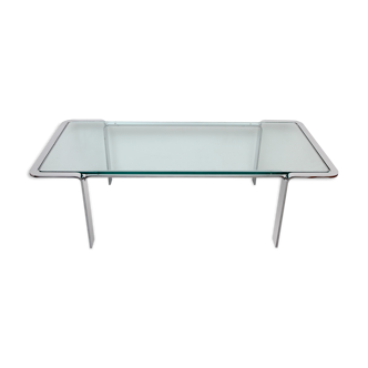 Coffee table in chrome and glass - 1970s