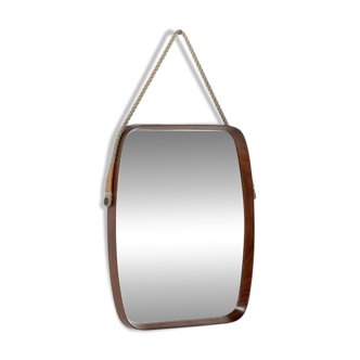 Vintage rectangular wooden mirror, Italy, 1960s.