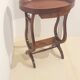 Vintage French Side Table with Lyre-Shaped Legs and Oval Tray Top