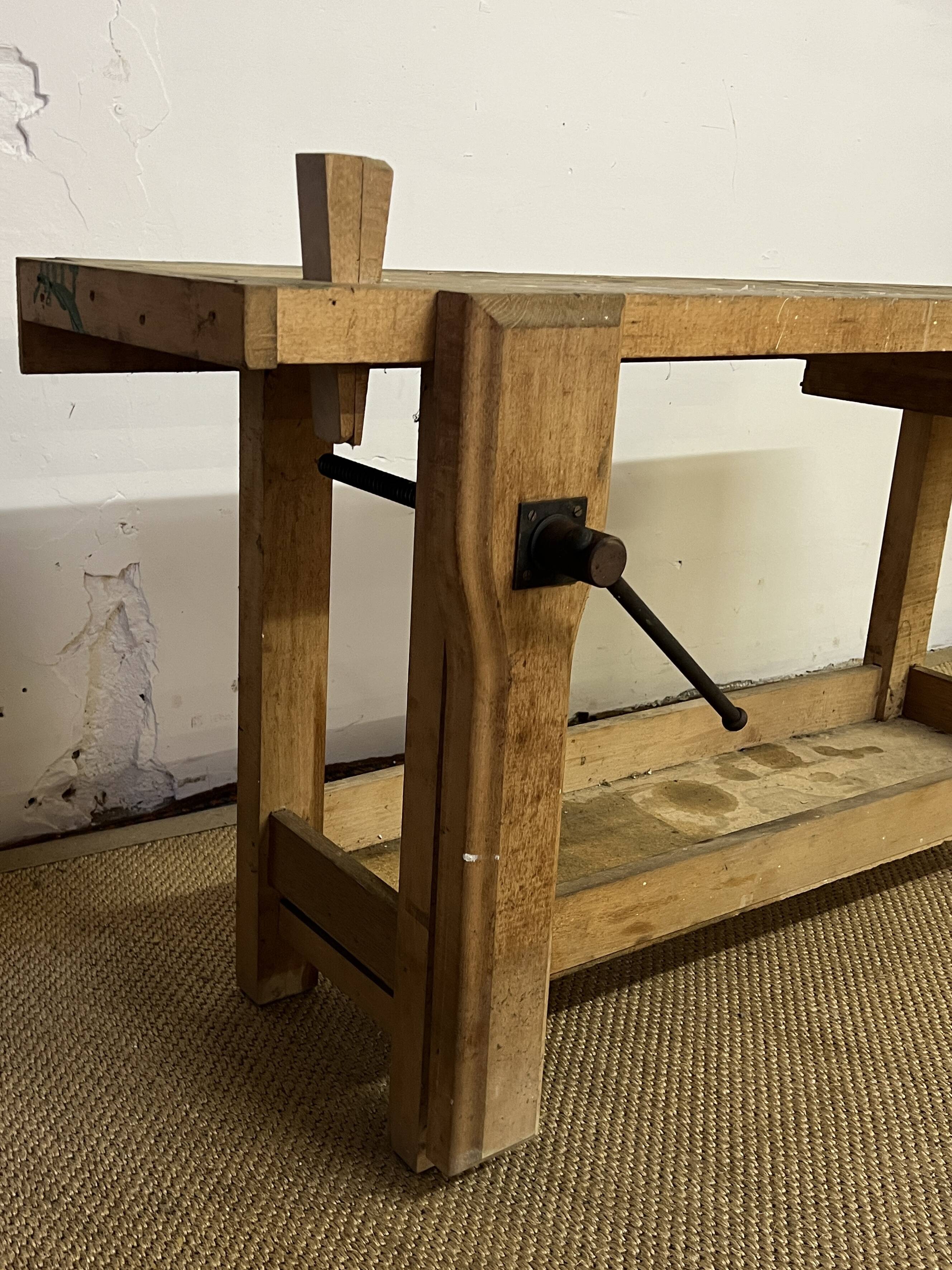 Old wooden craft workbench