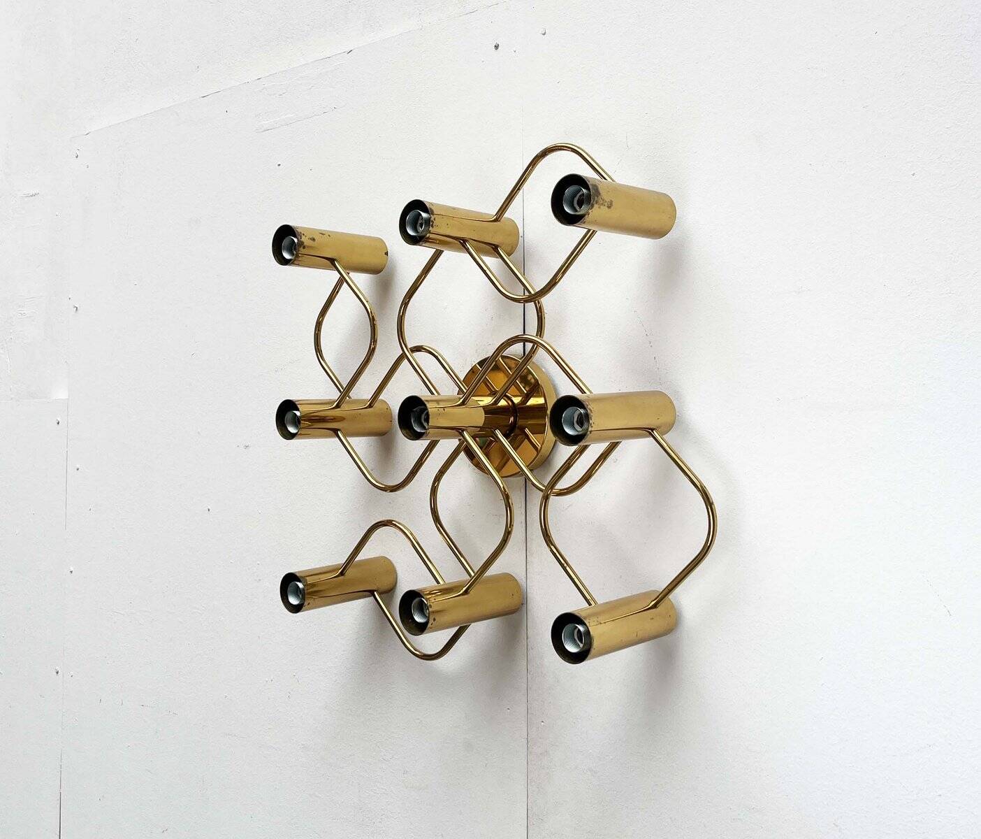 Vintage German wall lamp Hollywood Regency by Gaetano Sciolari for Leola, 1970s.