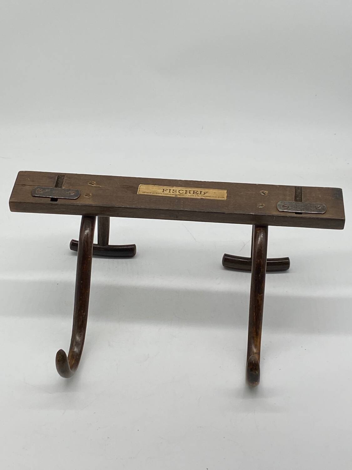 Vintage / antique Fischel curved wooden coat rack