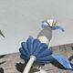 Pair of blue metal floral wall lights