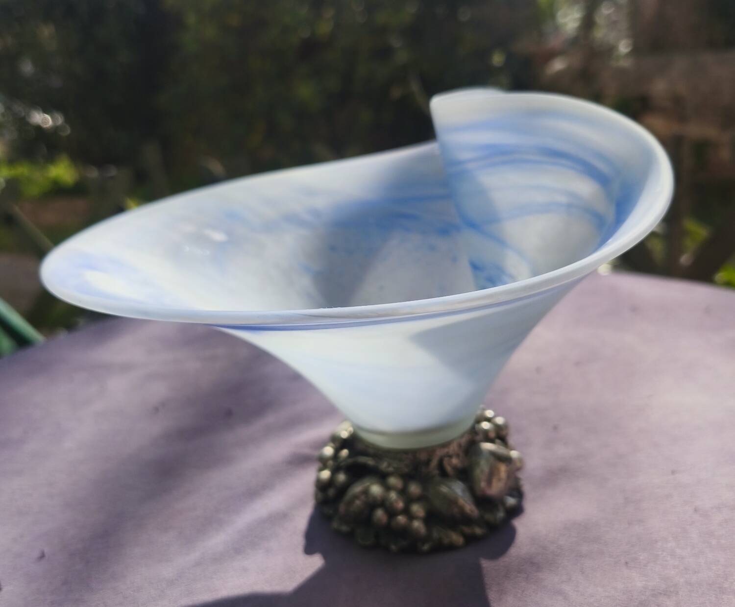 Murano glass centerpiece with 925 silver base