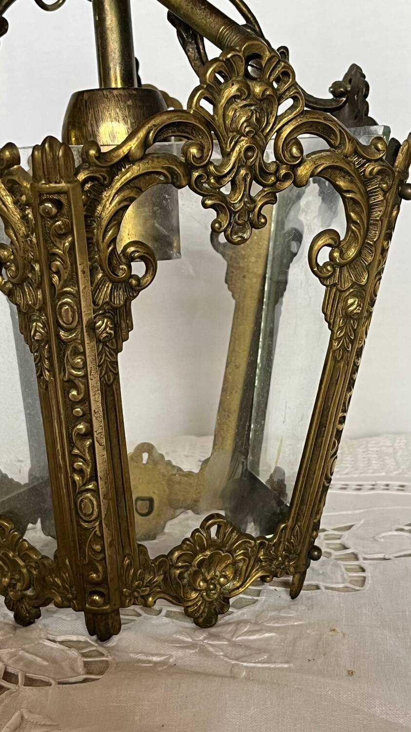 Vintage brass lantern pendant