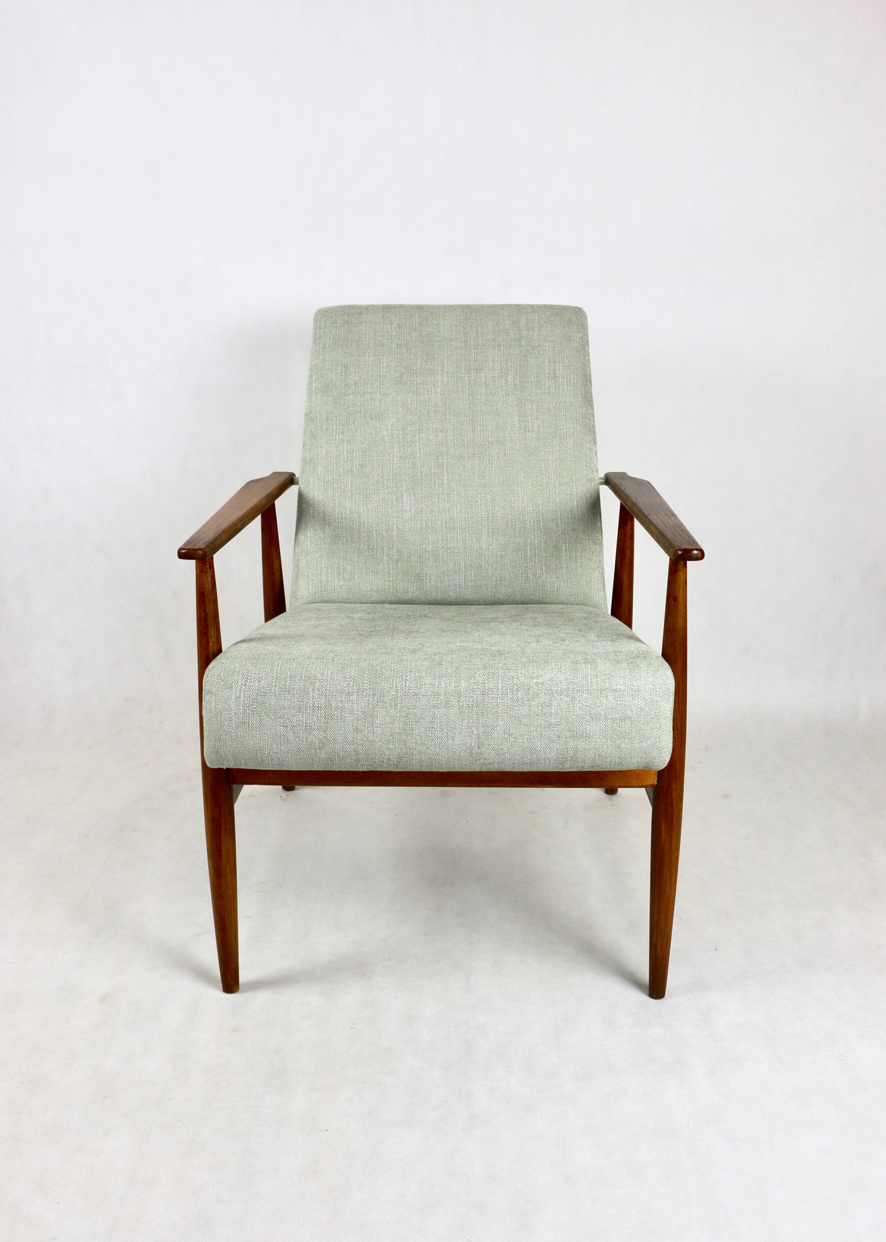 Fauteuil 'Lis', années 1970, vert clair, design Henryk Lis - bois naturel