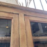 Enfilade meuble de métier chêne portes vitrées