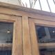 Oak sideboard with glass doors